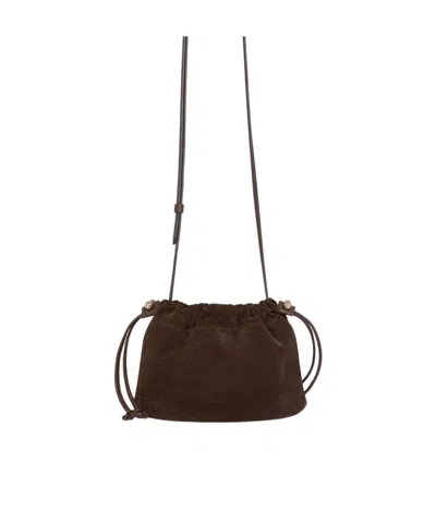 Strathberry Suede Clutch In Brown