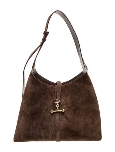 Pre-owned Strathberry Suede Hobo In Brown