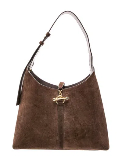 Pre-owned Strathberry Suede Hobo In Brown