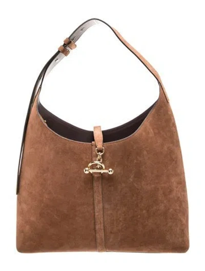 Pre-owned Strathberry Suede Kite Maxi In Brown