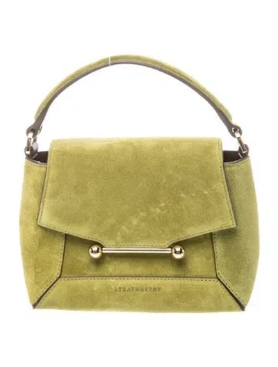 Pre-owned Strathberry Suede Mosaic Nano In Green