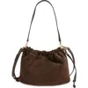 Strathberry Suede Top Handle Bag In Brown