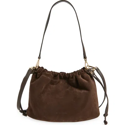 Strathberry Suede Top Handle Bag In Brown