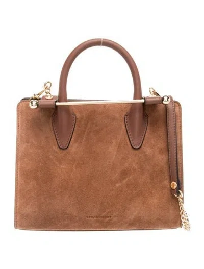Pre-owned Strathberry Suede Top Handle Bag In Neutrals