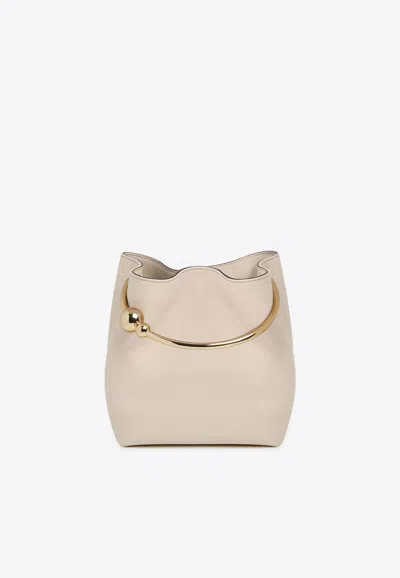 Strathberry The Circus Leather Top Handle Bag In White