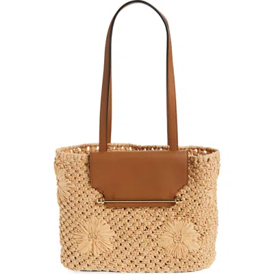 Strathberry The Small  Basket Woven Raffia Tote In Brown