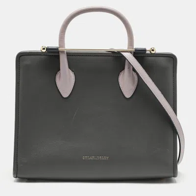 Pre-owned Strathberry Tricolor Leather Midi Tote In Multi