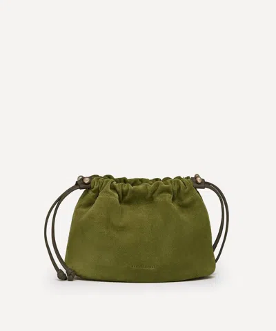 Strathberry Women's Charlotte Lime Suede Drawstring Bag In Lime/khaki