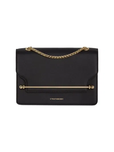Strathberry Women's East/west Leather Shoulder Bag In Black