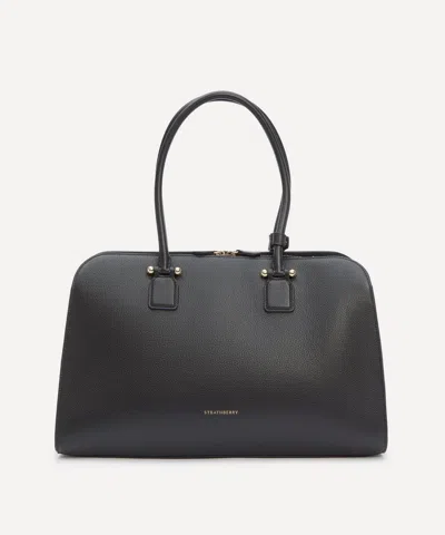 Strathberry Women's Georgia Maxi Black Leather Tote Bag