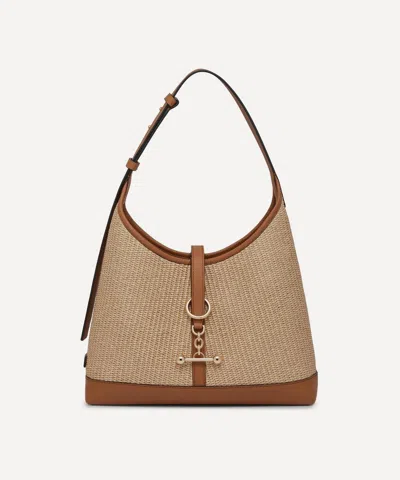 Strathberry Women's Kite Hobo Raffia Shoulder Bag In Tan/raffia