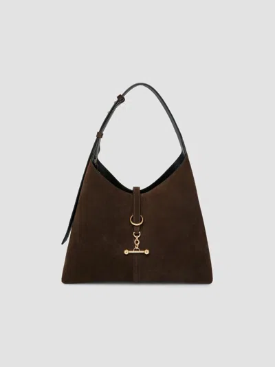 Strathberry Women's Kite Suede Hobo Bag In Dark Chocolate