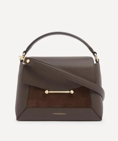 Strathberry Women's Mosaic Grain Suede Top Handle Bag In Brown