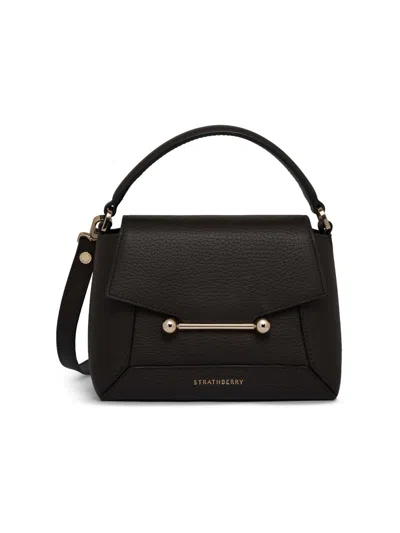 Strathberry Women's Mosaic Leather Nano Top Handle Bag In Brown