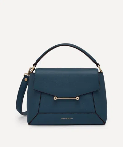 Strathberry Women's Mosaic Loch Blue Leather Top Handle Bag