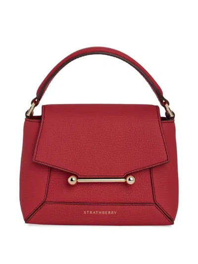 Strathberry Women's Mosaic Mini Grain Leather Bag In Rasberry Red Burgundy