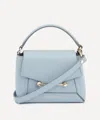 Strathberry Women's Mosaic Nano Dusky Blue Leather Top Handle Bag In Blue
