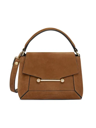 Strathberry Women's Mosaic Nano Suede Top Handle Bag In Brown