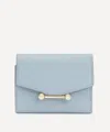 Strathberry Women's Mosaic Trifold Dusky Blue Leather Wallet In Blue
