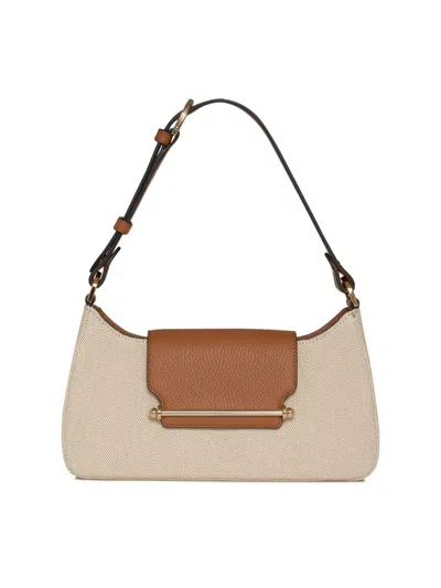 Strathberry Multrees Omni Canvas Hobo Bag In Ecru/tan/gold