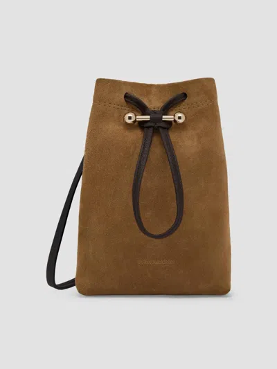 Strathberry Women's Osette Suede Convertible Pouch In Toffee Espresso
