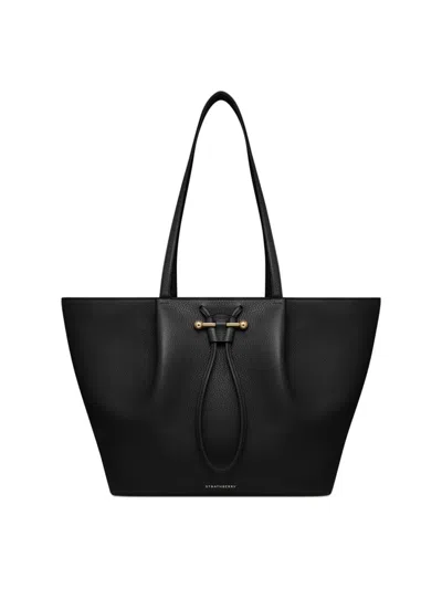 Strathberry Women's Ossette Leather Shopper Tote Bag In Black