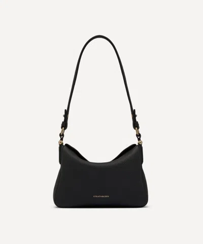 Strathberry Women's Sway Black Grained Leather Crossbody Bag
