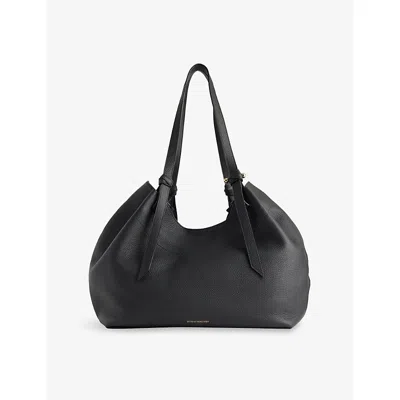 Strathberry Womens Black Barra Logo-plaque Leather Tote Bag