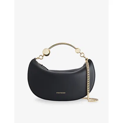 Strathberry Womens  Crescent Moon Mini Leather Top-handle Bag In Black