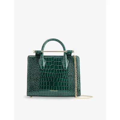 Strathberry Womens The  Croc-embossed Mini Leather Tote Bag