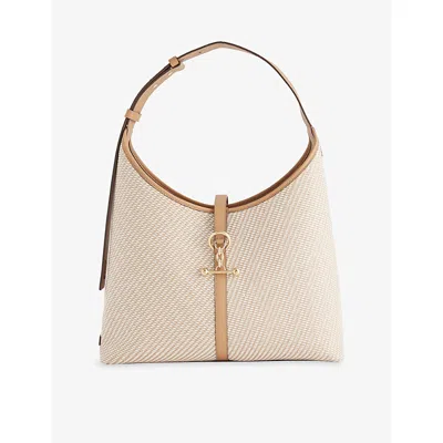 Strathberry Womens Caramel/natural Kite Maxi Cotton-twill Shoulder Bag