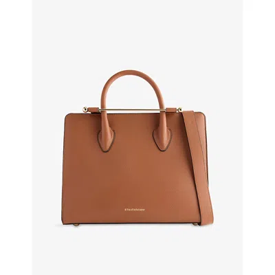 Strathberry Womens Chestnut Midi Leather Tote Bag