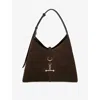 Strathberry Womens Chocolate Kite Hobo Maxi Suede Shoulder Bag In Brown