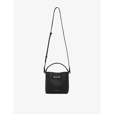 Strathberry Womens Corda Mini Leather Bucket Bag Black