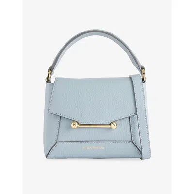 Strathberry Womens Dusky Blue Mosaic Nano Leather Top Handle Bag