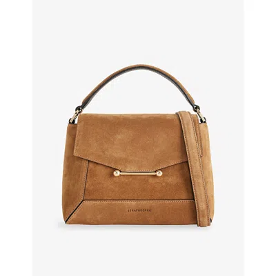 Strathberry Womens Mosaic Suede Top-handle Bag Loch Blue