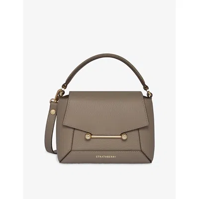 Strathberry Womens Mosaic Nano Leather Top-handle Bag Loch Blue