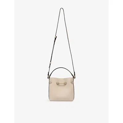 Strathberry Womens Corda Mini Leather Bucket Bag Oat In Brown