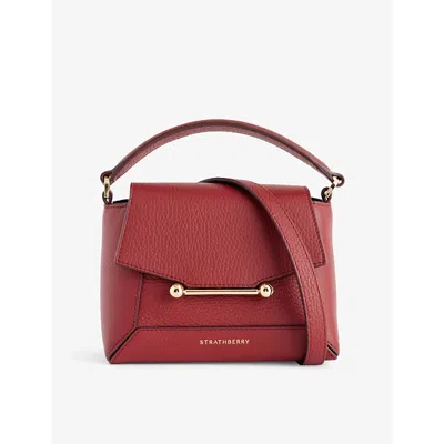 Strathberry Womens Oxblood Mosaic Nano Leather Top-handle Bag