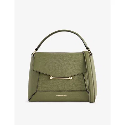Strathberry Womens Pine Green Mosaic Leather Top-handle Bag