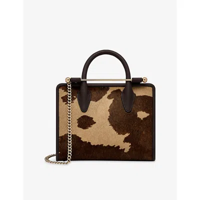 Strathberry Womens Mini Tote Pony Hair Top-handle Bag Printed Spot