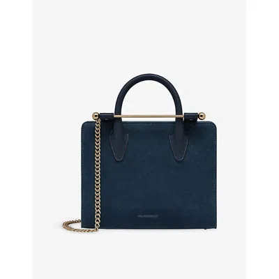 Strathberry Womens  Mini Tote Suede Top-handle Bag In Loch Blue