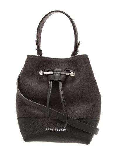 Pre-owned Strathberry Wool Osette In Black