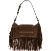 Strathberry X Cinq À Sept Multrees Omni Fringe Suede Hobo Bag In Brown