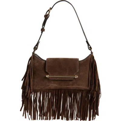 Strathberry X Cinq À Sept Multrees Omni Fringe Suede Hobo Bag In Brown