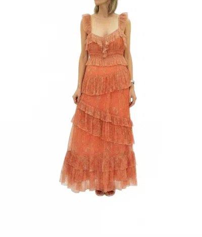 Strawberry Paris Corinne Maxi Dress In Sunset In Orange