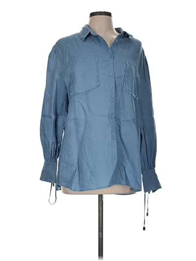 Pre-owned Strawberry Paris Long Sleeve Button Down Shirt In Blue