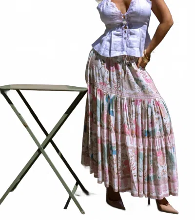 Strawberry Paris Osirius Maxi Skirt In Heron Ivory In Multi