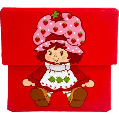 Strawberry Shortcake 10 Inch Storage Box, Fabric Bin With Lid In Red