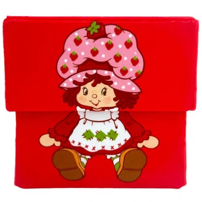 Strawberry Shortcake 8 Inch Storage Box, Fabric Bin With Lid In Red